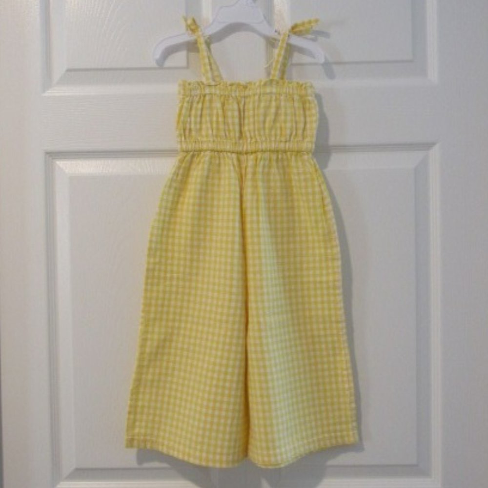Hope & Henry Girl's Checkered One-piece Jumpsuit NWOT 4